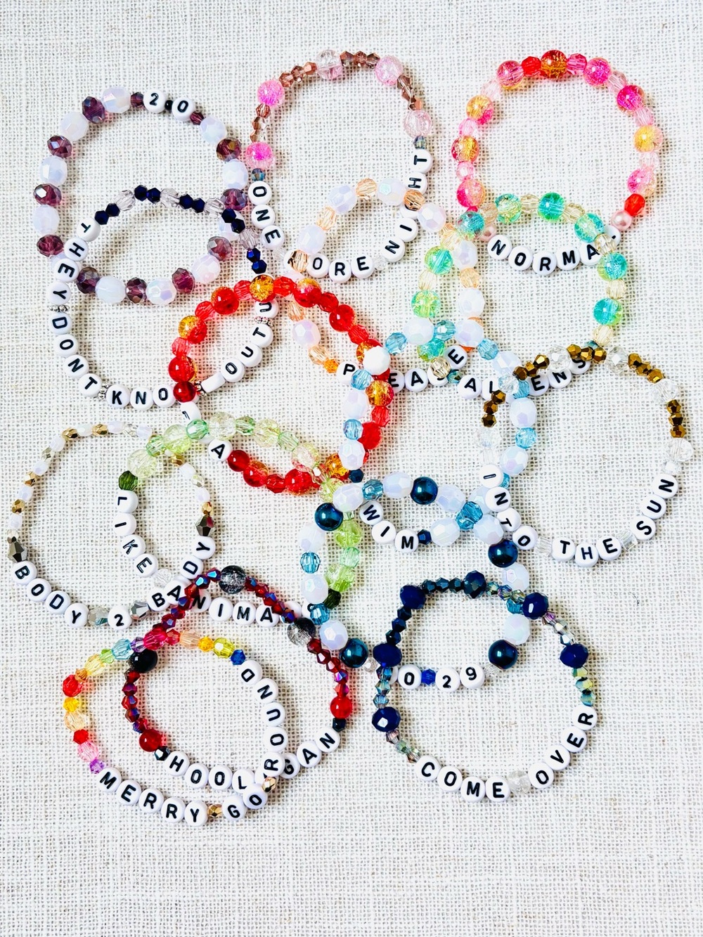 (15pcs) BTS ARIRANG ALBUM SONG NAME BRACELET BUNDLE